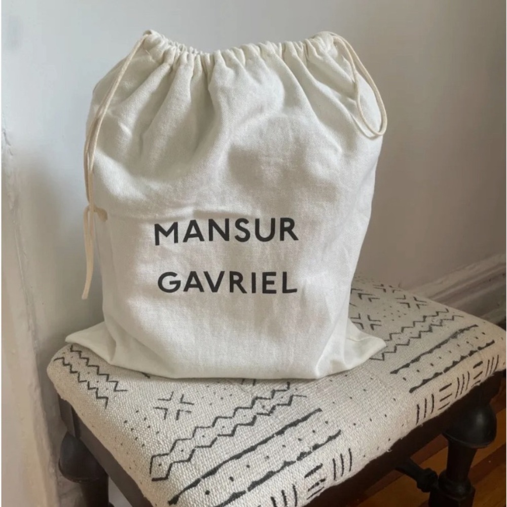 Mansur Gavriel leather mini bucket bag in dark green